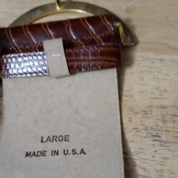 🇺🇸📿EXPRESS CROC STYLE LEATHER 🏩🎊 BELT MADE IN THE U.S.A. 3" WIDE. - Picture 4 of 14